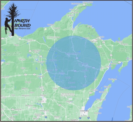 Tree Servicing Area - Iron County Dickinson County Florence County Forest County