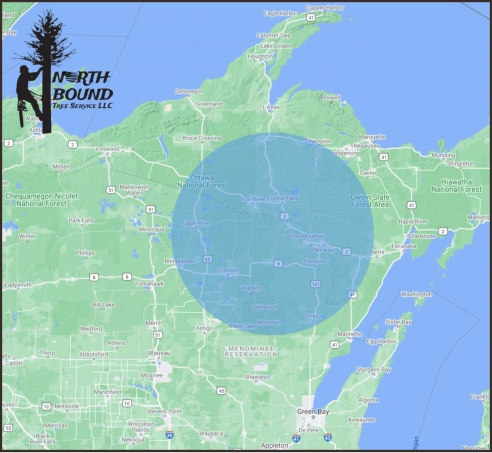 Tree Servicing Area - Iron County Dickinson County Florence County Forest County